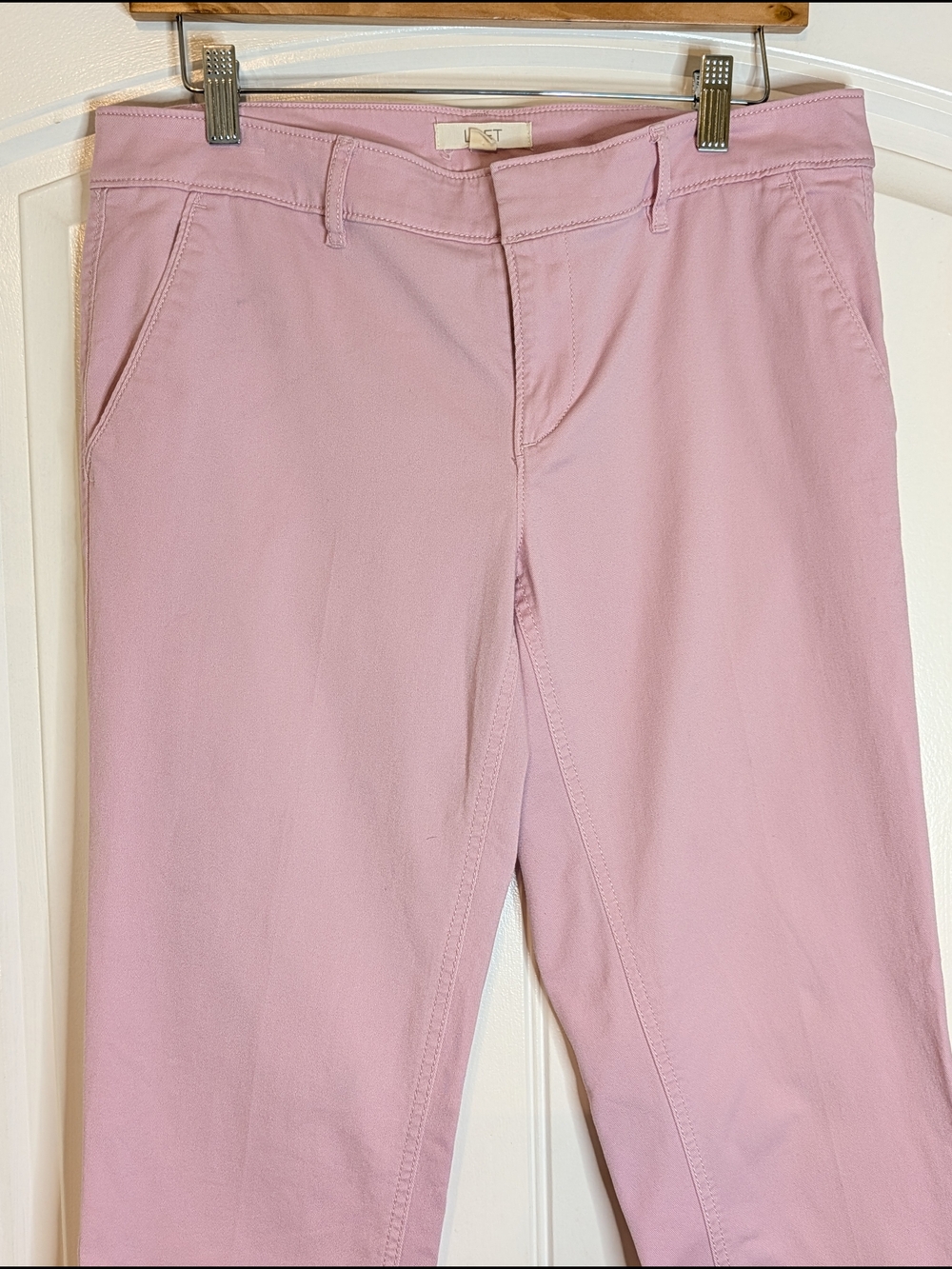 LOFT Light Pink Girlfriend Cotton Ankle Pants - Picture 4 of 14